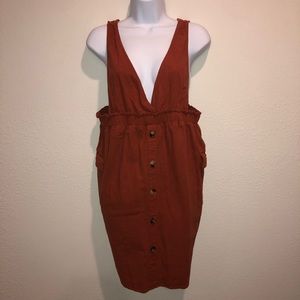 Maternity buttoned front flap pocket side dress